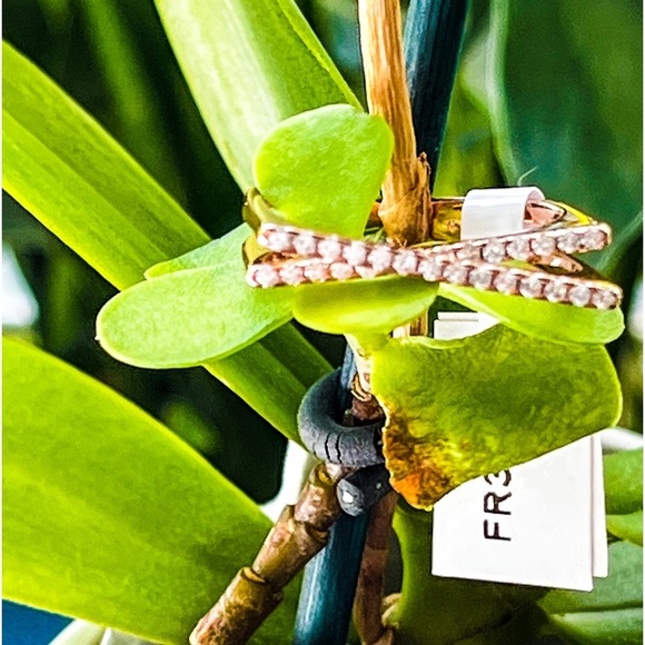 NWOT STERLING SILVER SPLIT-DOUBLE-SHANK X RING WITH CZ - Picture 6 of 15